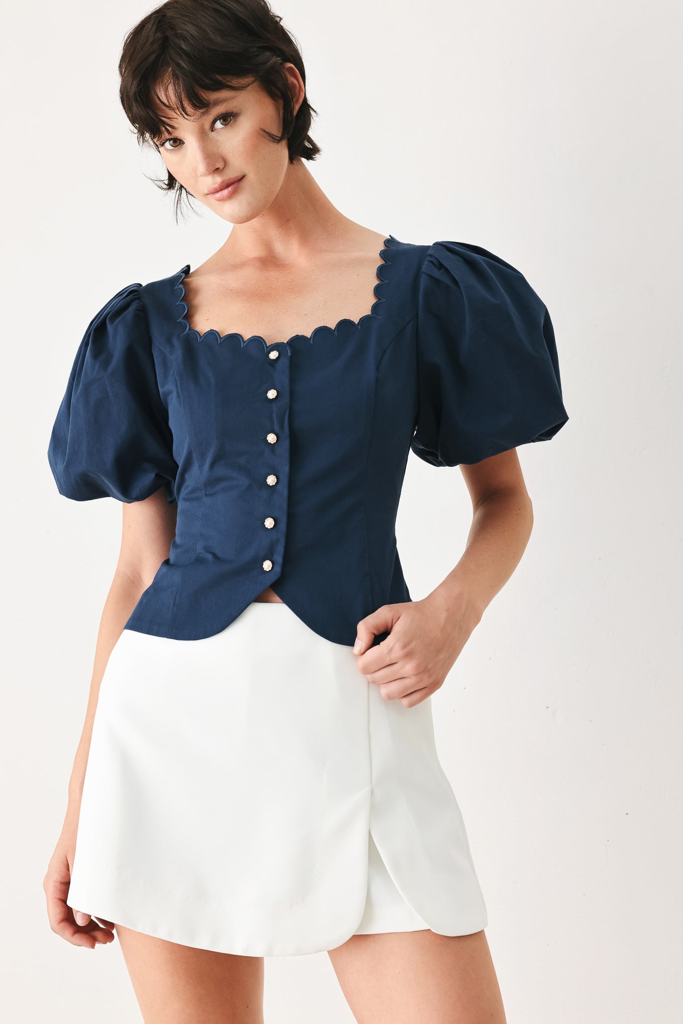 NEVER ORDINARY WOVEN TOP