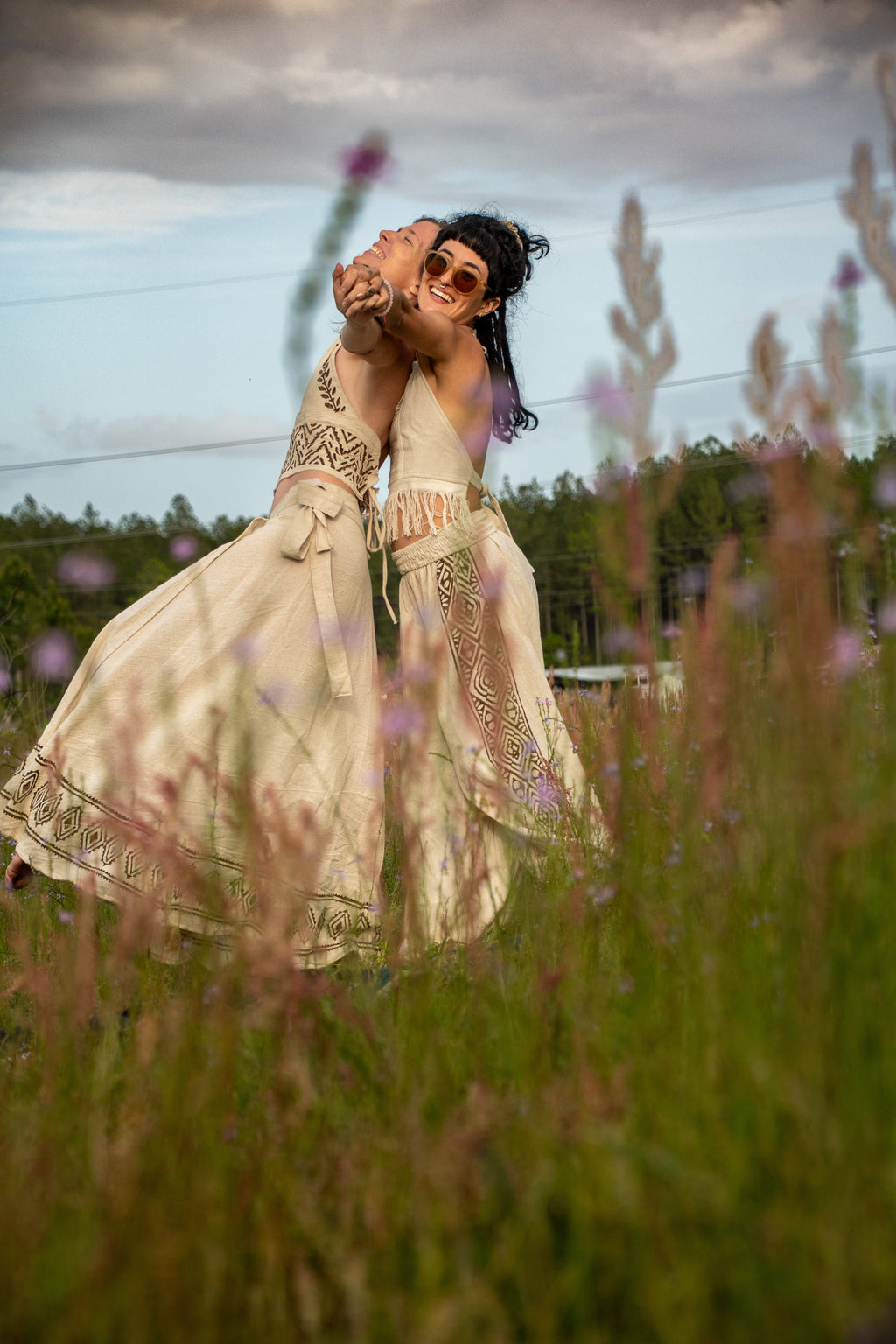 Winds of Change - Tribal Halter Top - Available in Cream and Brown - One Size Fits Most Adjustable